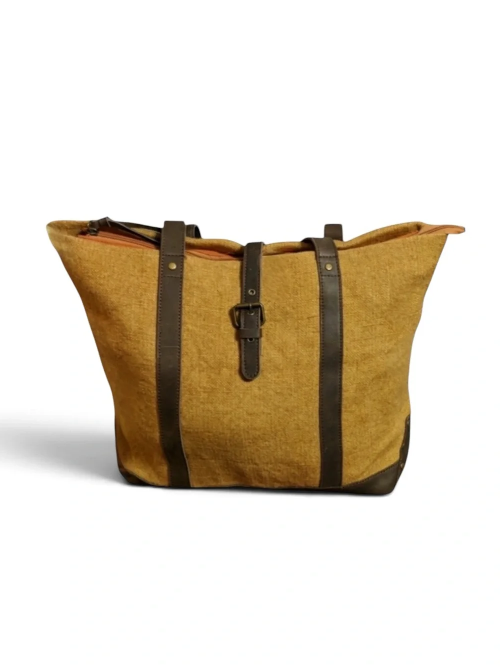 Vintage Addiction Almond Jute shoulder bag Tote Carry On Bag